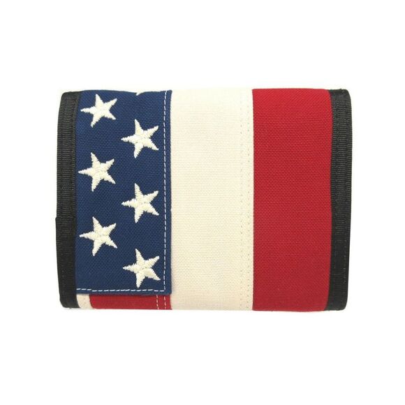 Pre Loved Saint Laurent American Flag Canvas Wallet Unisex Black - Picture 3 of 8